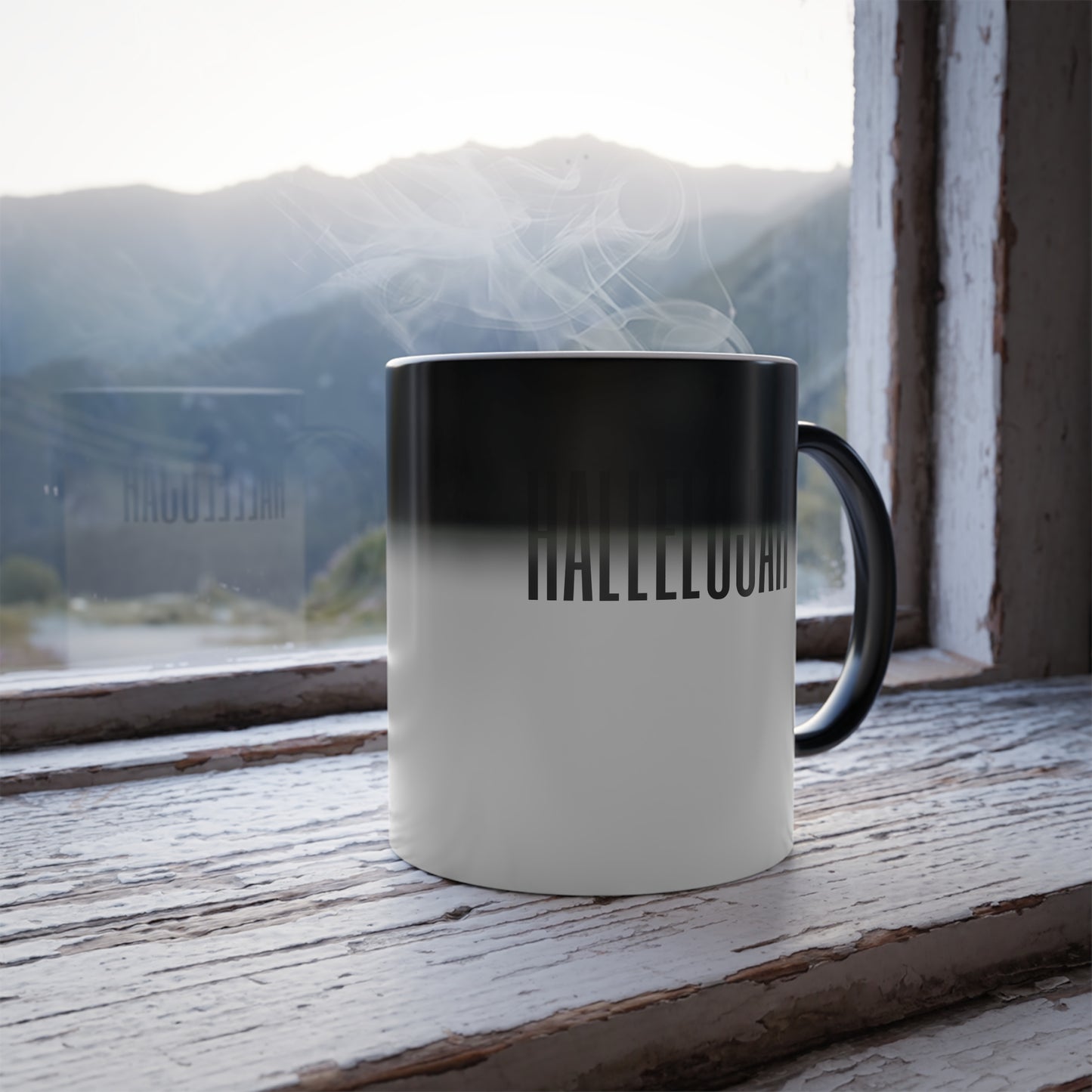 Color Changing Mug, Inspiring "Hallelujah", Bible inspired Color Morphing Mug, 11oz
