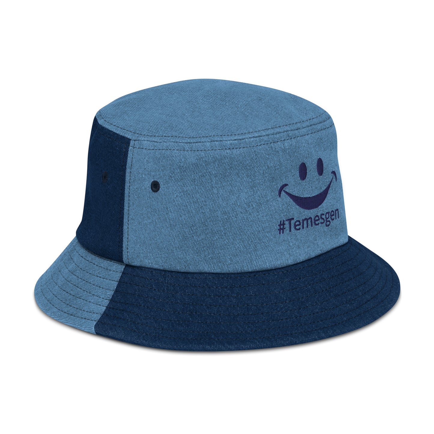 Denim bucket hat, 3D embroidered, 100% cotton, social media fam insiders, #Temesgen #Hallelujah 100% cotton denim summer hat