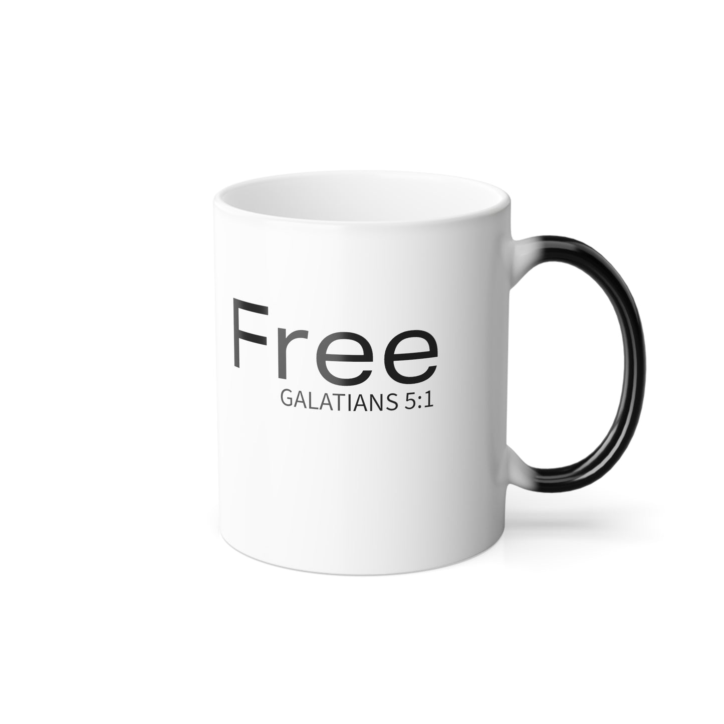 Color Changing Mug, "Free" Galatians 5:1 Bible Inspired, Color Morphing Mug, 11oz