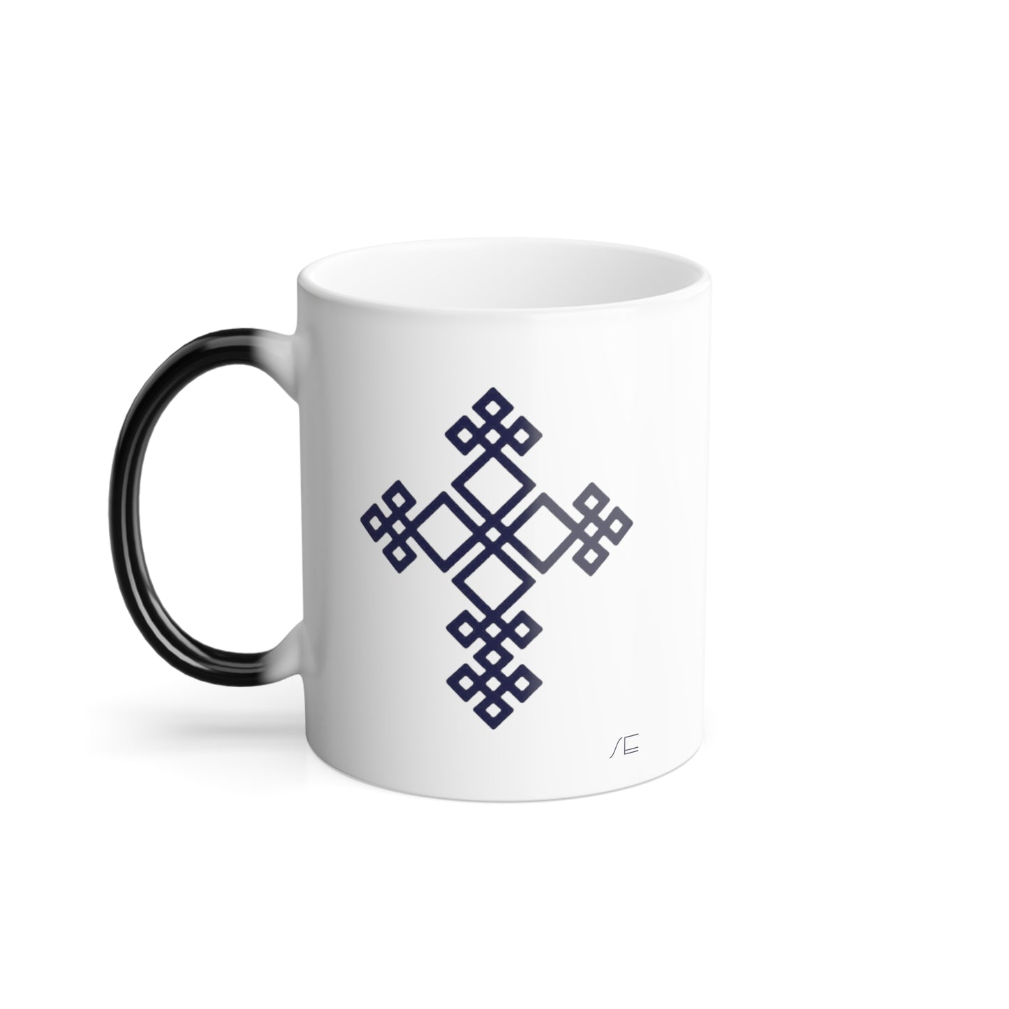 Changing, Ethiopian cross design Coffee mug, Color Morphing Mug, 11oz