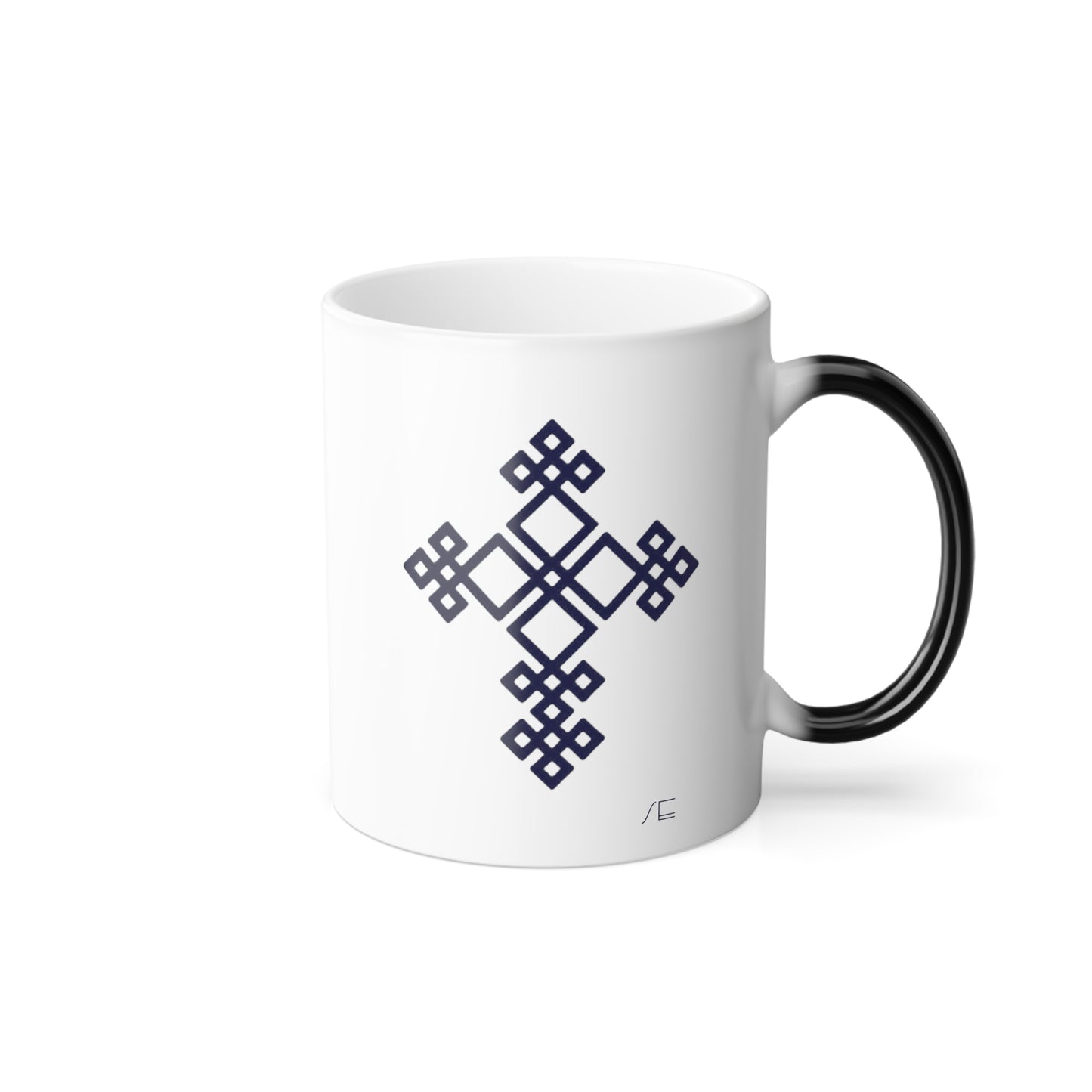 Changing, Ethiopian cross design Coffee mug, Color Morphing Mug, 11oz