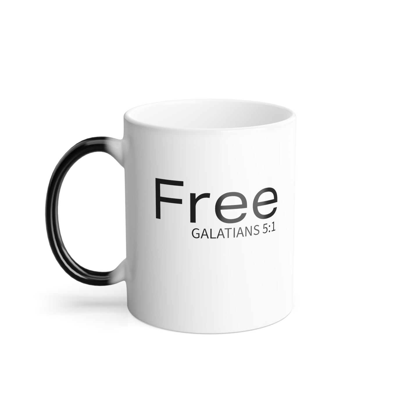 Color Changing Mug, "Free" Galatians 5:1 Bible Inspired, Color Morphing Mug, 11oz