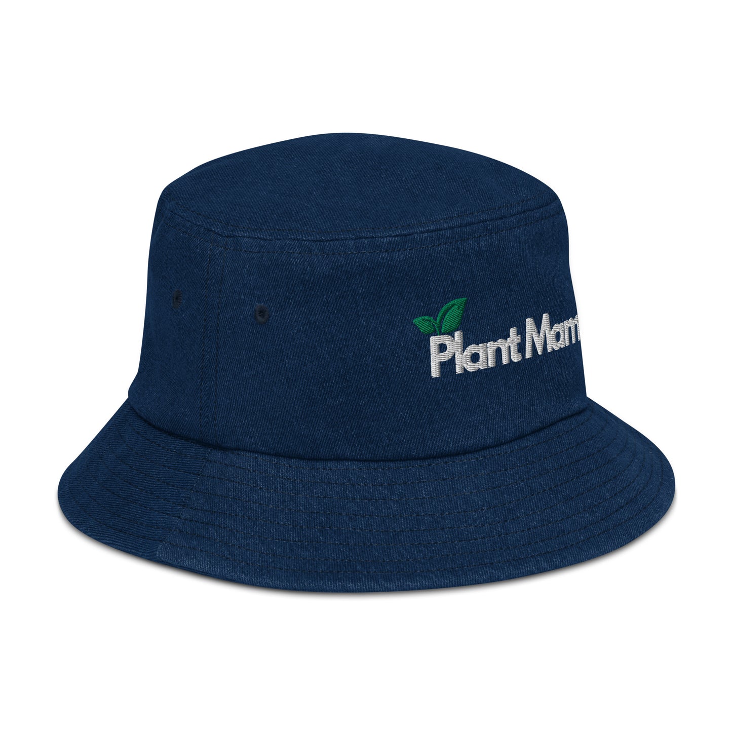 Denim bucket Embroidered hat, Plant mama, 100% cotton denim summer hat