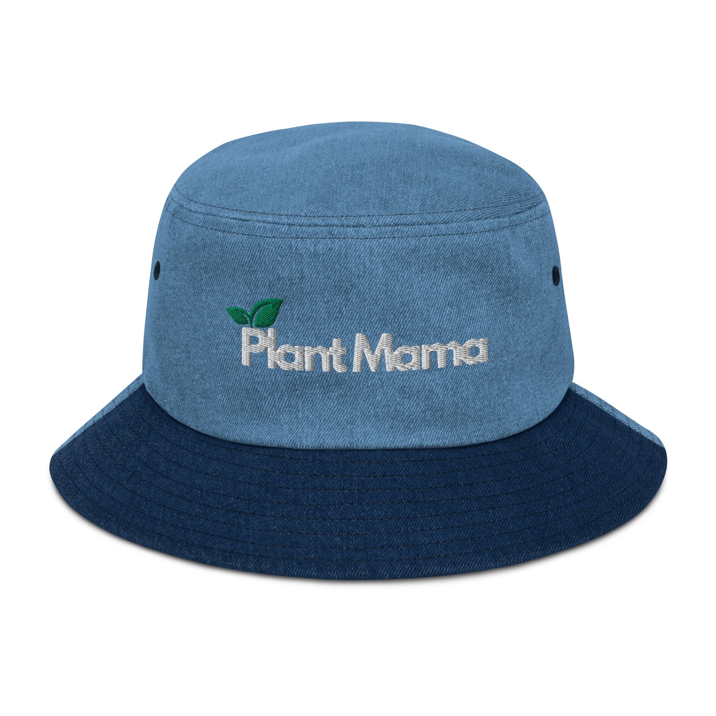 Denim bucket Embroidered hat, Plant mama, 100% cotton denim summer hat