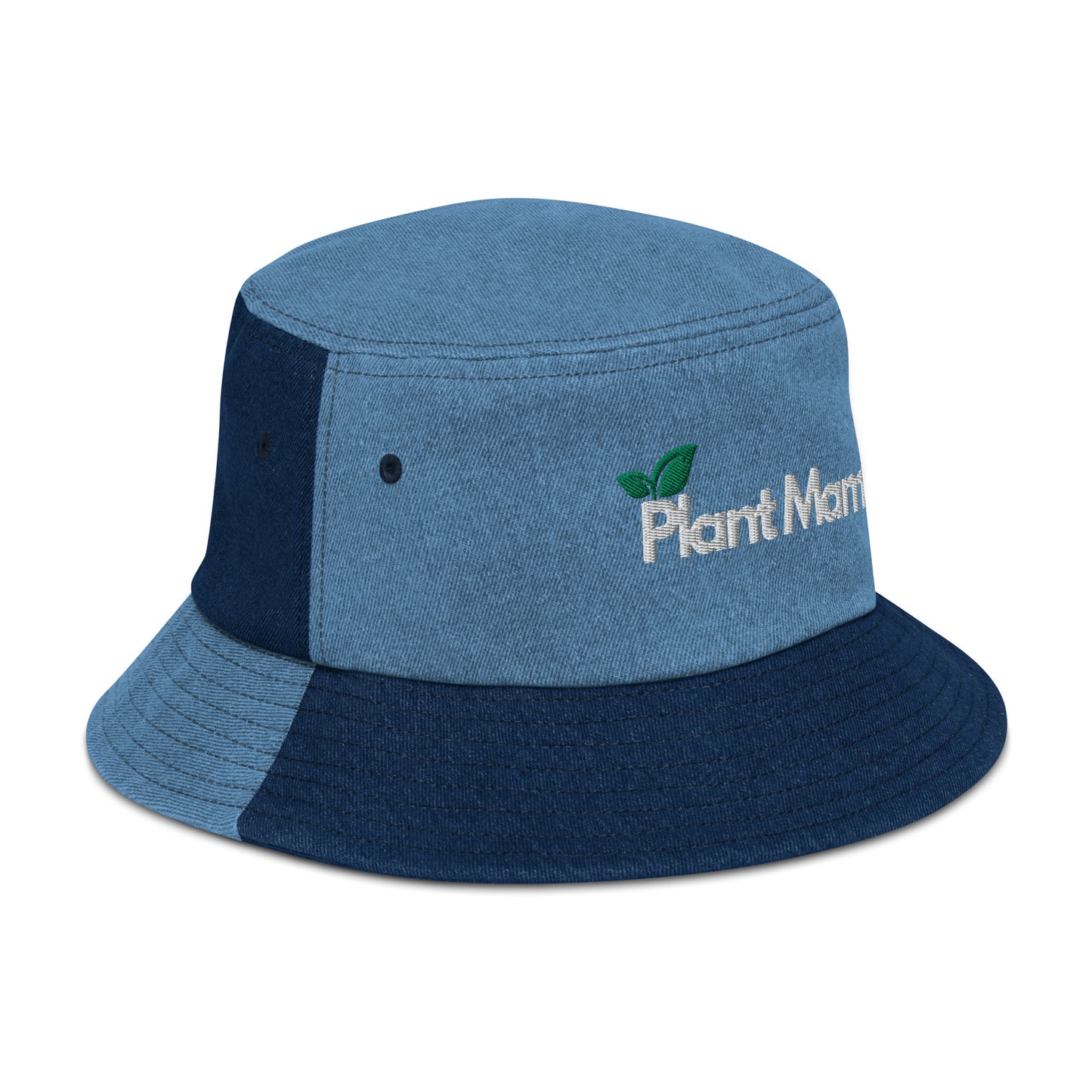 Denim bucket Embroidered hat, Plant mama, 100% cotton denim summer hat