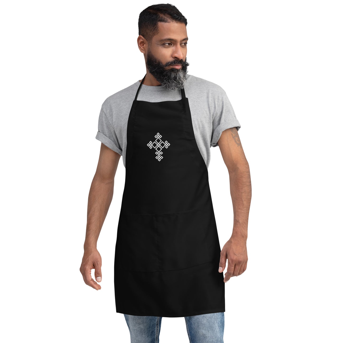 Embroidered Apron Ethiopian cross design apron