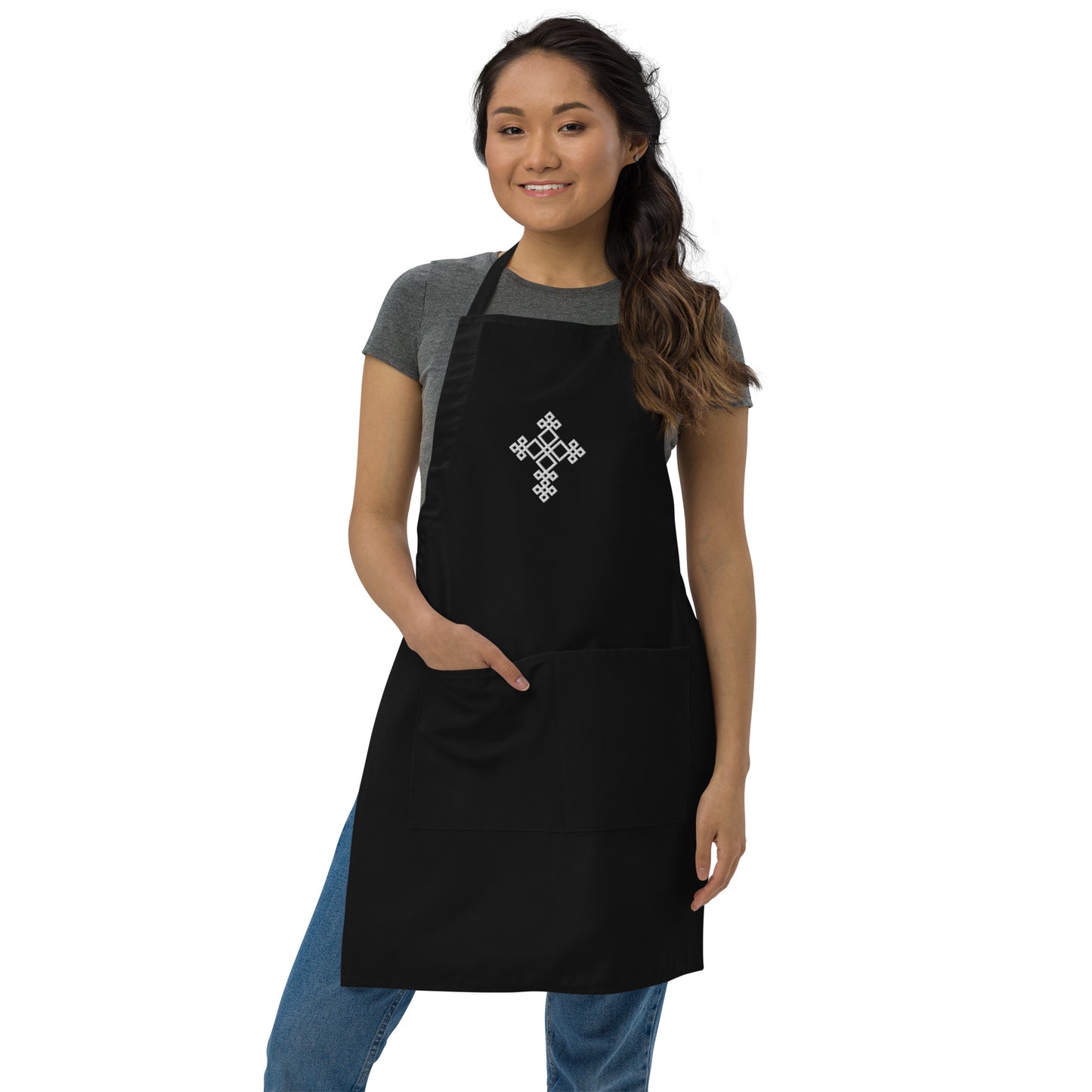 Embroidered Apron Ethiopian cross design apron