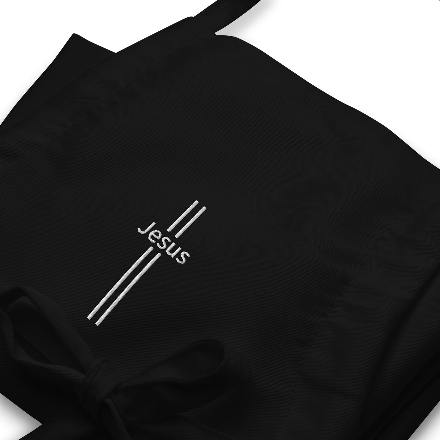 Embroidered Apron JESUS design classy, minimalist apron