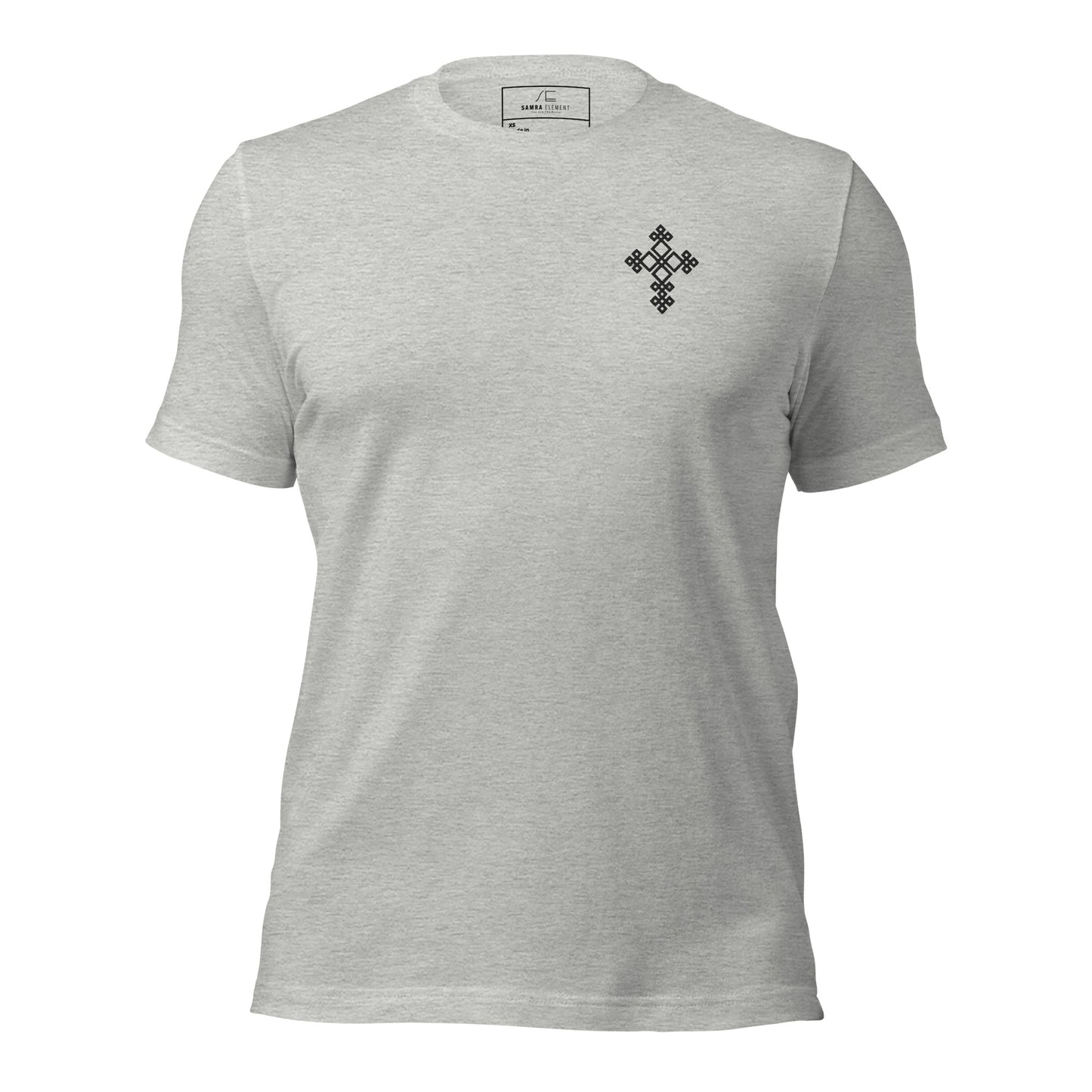 100% ring-spun and combed cotton, white Embroidered Cross design Men's t-shirt